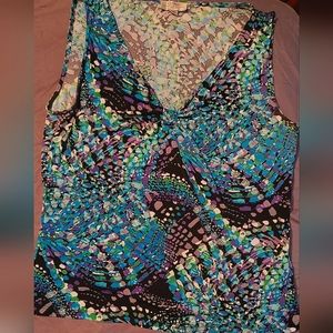 Tahari multicolor sleeveless top. Petite